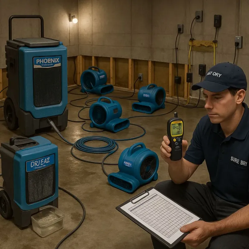 Structural Drying and Dehumidification process in Cutlerville, MI